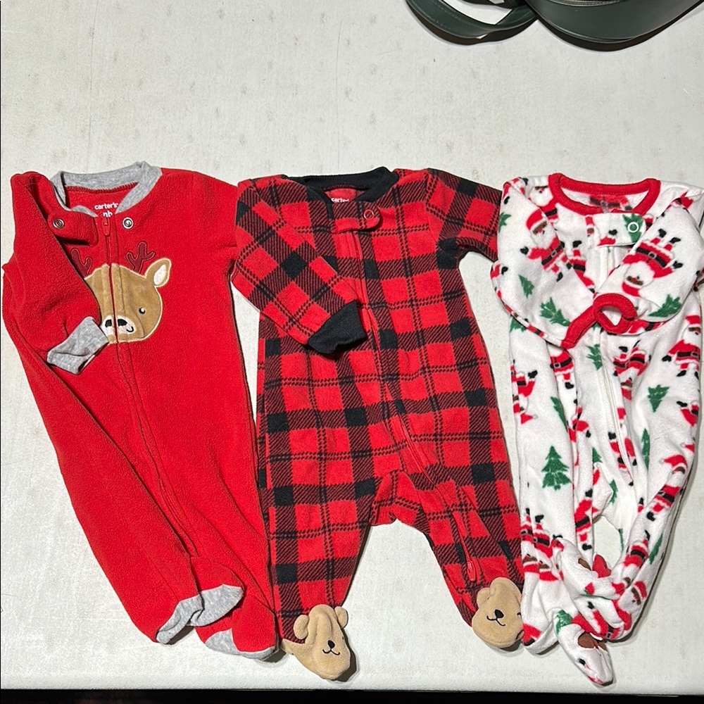 Newborn Christmas Fleece 2-way zipper sleepers